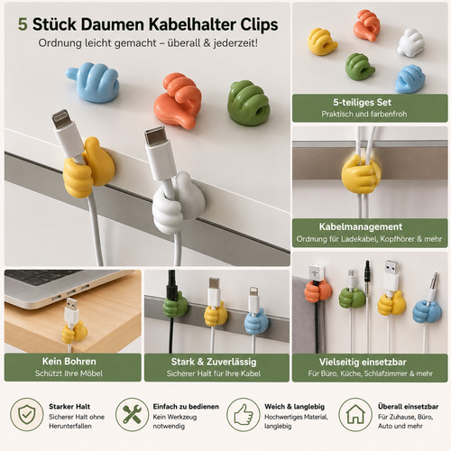 Kabelhalter daumenform - kabelhalter, –